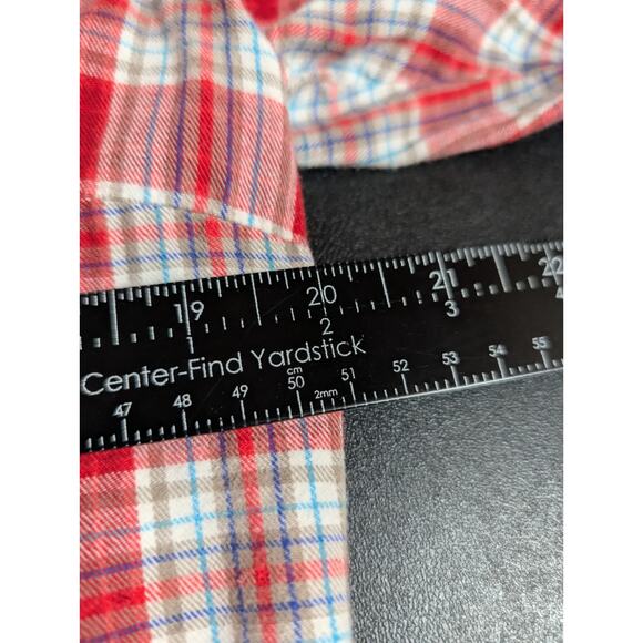 Women's Size XL Eddie Bauer Shirt Red Plaid Button Collared Blouse Shirt Top EUC - Picture 11 of 12